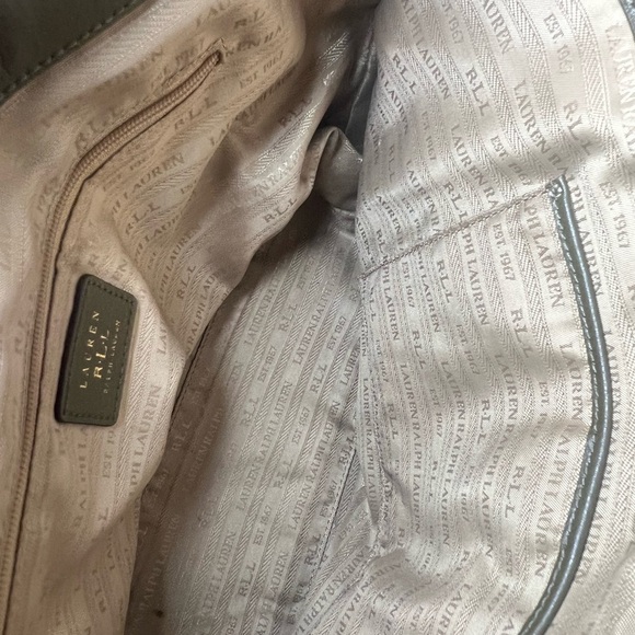 Lux Ralph Lauren Hunter Green Medium Large Purse Tote Leather Bag - Picture 8 of 10